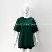 Đồng phục áo thun oversize cotton màu xanh ve chai
